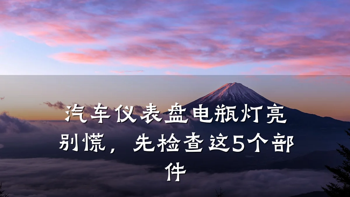汽车仪表盘电瓶灯亮别慌,先检查这5个部件