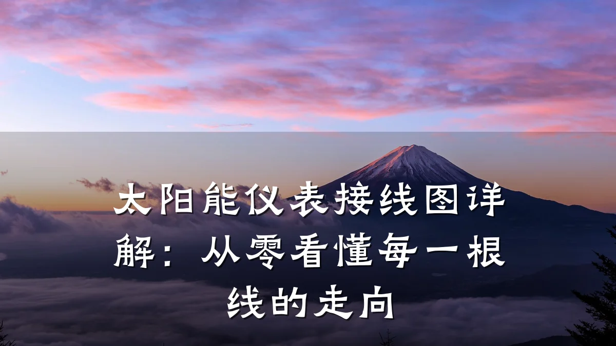 太阳能仪表接线图详解：从零看懂每一根线的走向