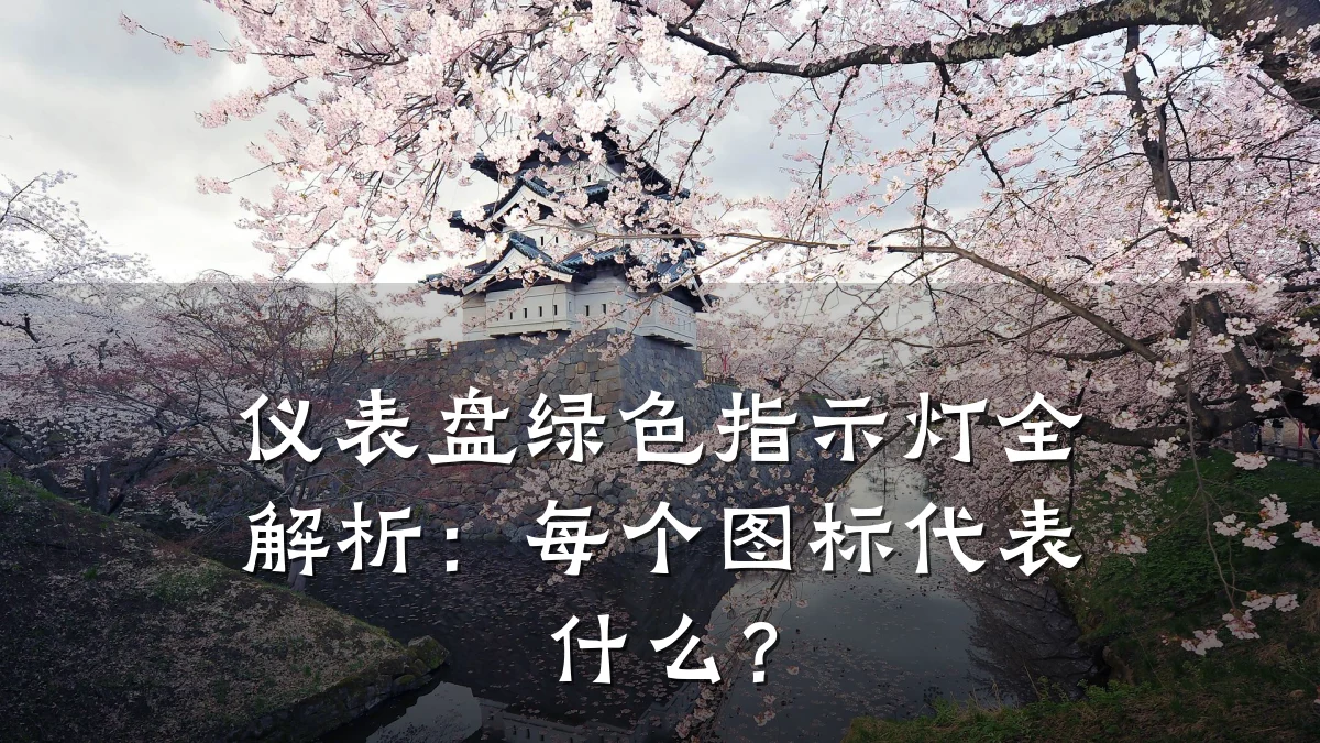 仪表盘绿色指示灯全解析:每个图标代表什么?