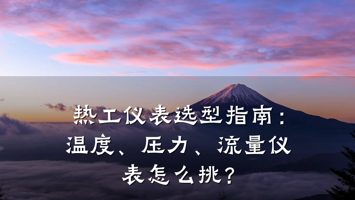 热工仪表选型指南:温度、压力、流量仪表怎么挑?