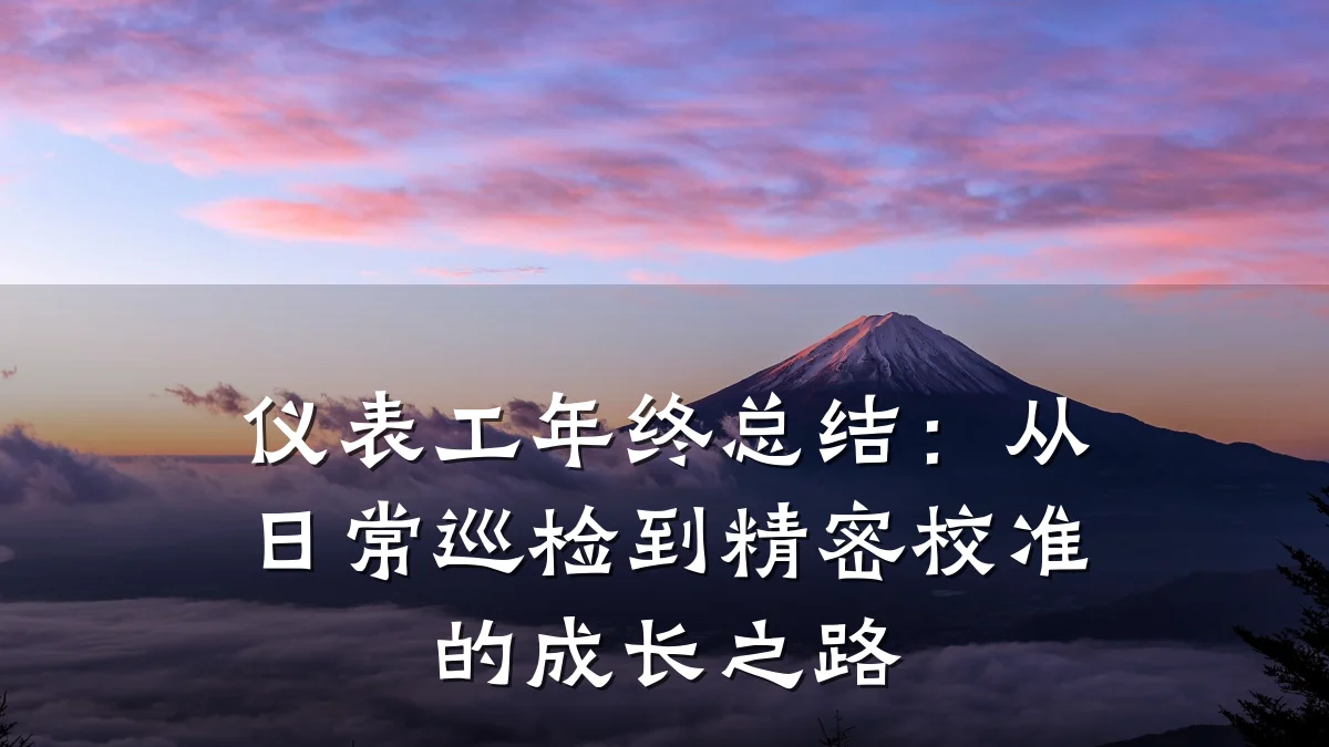 仪表工年终总结:从日常巡检到精密校准的成长之路