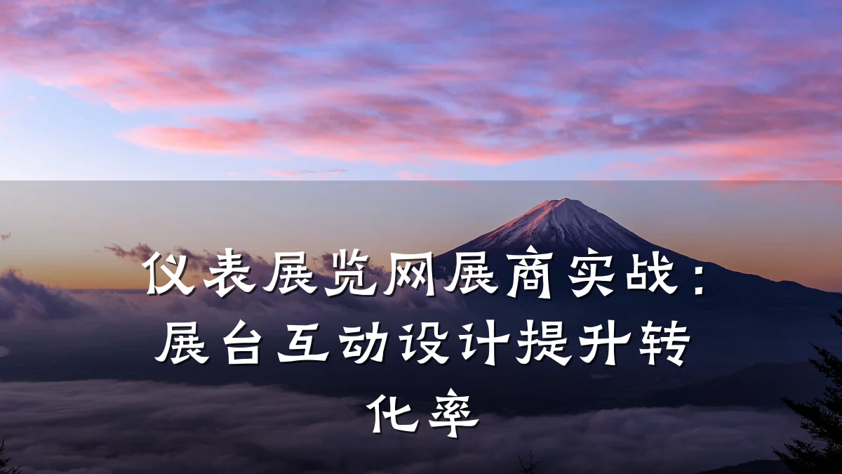 仪表展览网展商实战:展台互动设计提升转化率