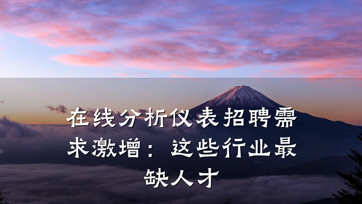 在线分析仪表招聘需求激增：这些行业最缺人才