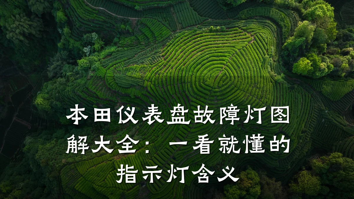本田仪表盘故障灯图解大全:一看就懂的指示灯含义