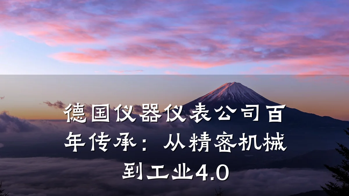 德国仪器仪表公司百年传承：从精密机械到工业4.0