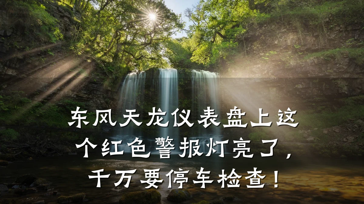 东风天龙仪表盘上这个红色警报灯亮了，千万要停车检查！