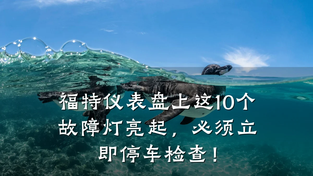 福特仪表盘上这10个故障灯亮起,必须立即停车检查!
