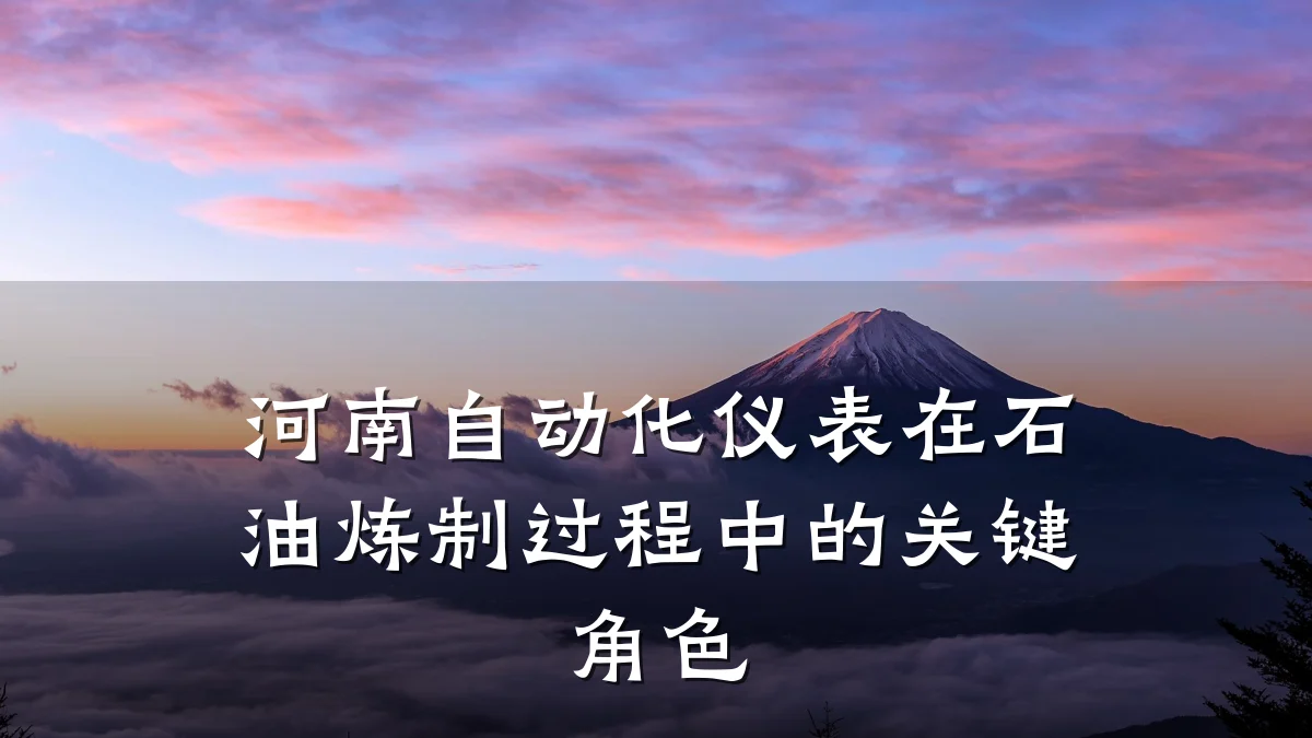 河南自动化仪表在石油炼制过程中的关键角色