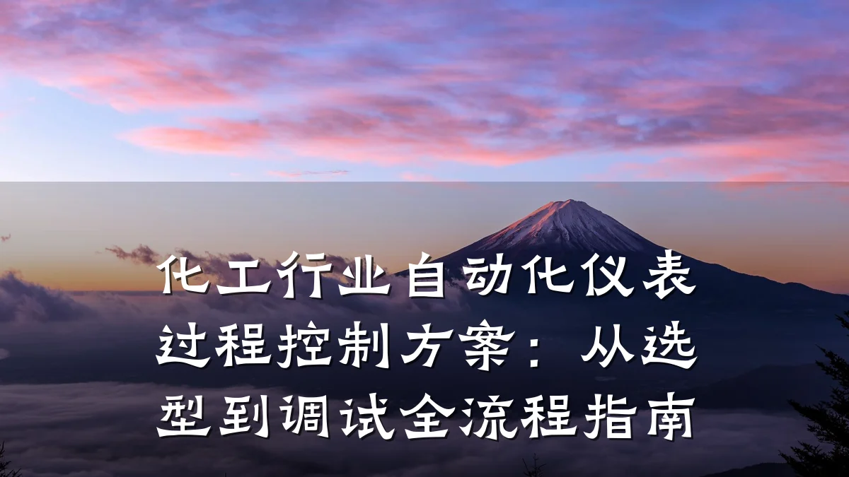 化工行业自动化仪表过程控制方案:从选型到调试全流程指南