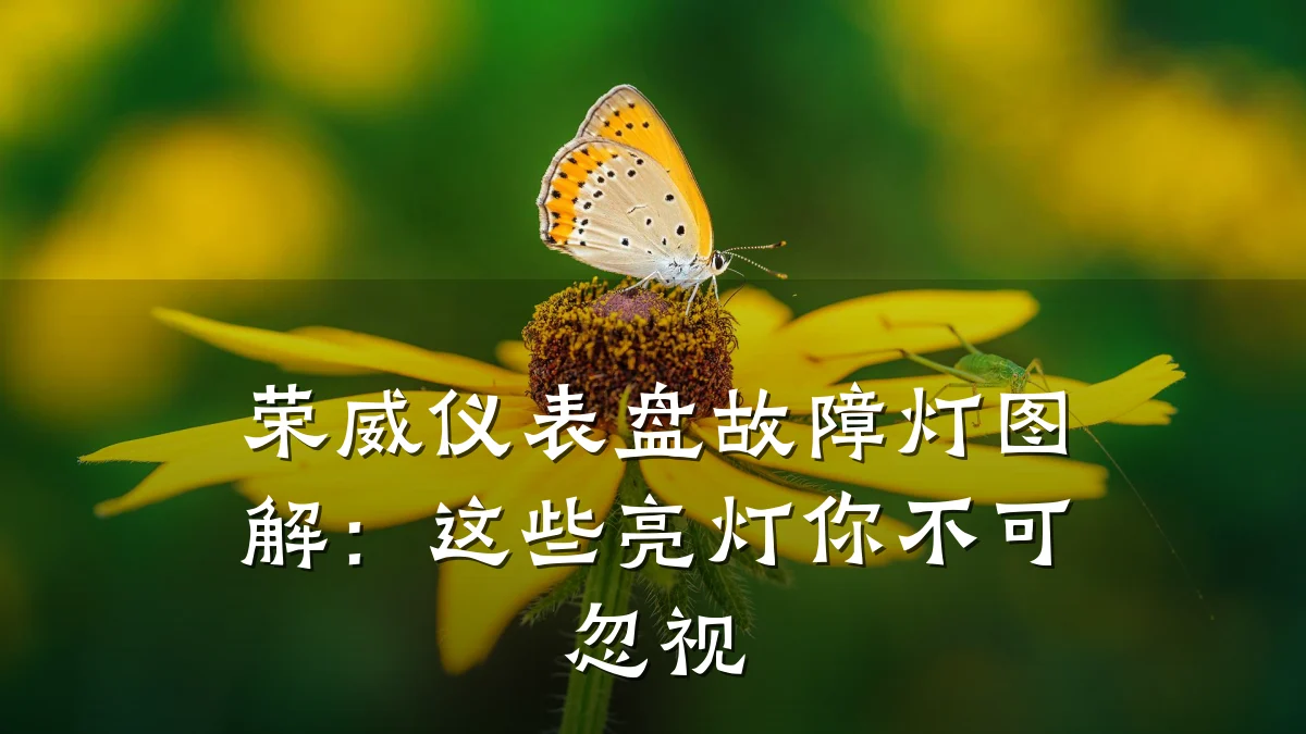 荣威仪表盘故障灯图解：这些亮灯你不可忽视