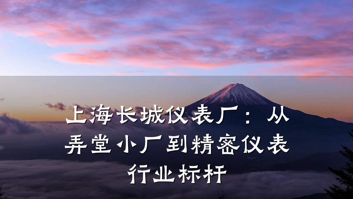 上海长城仪表厂:从弄堂小厂到精密仪表行业标杆