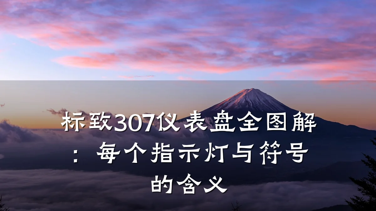 标致307仪表盘全图解:每个指示灯与符号的含义