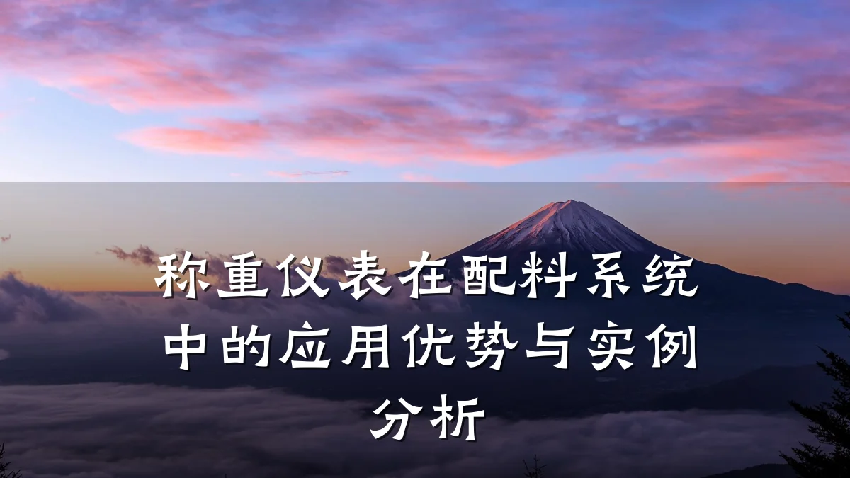 称重仪表在配料系统中的应用优势与实例分析