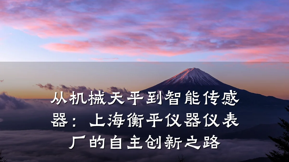 从机械天平到智能传感器:上海衡平仪器仪表厂的自主创新之路