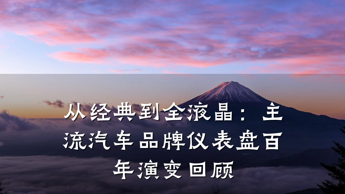从经典到全液晶:主流汽车品牌仪表盘百年演变回顾