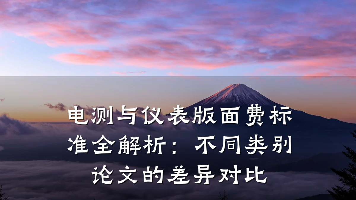电测与仪表版面费标准全解析:不同类别论文的差异对比