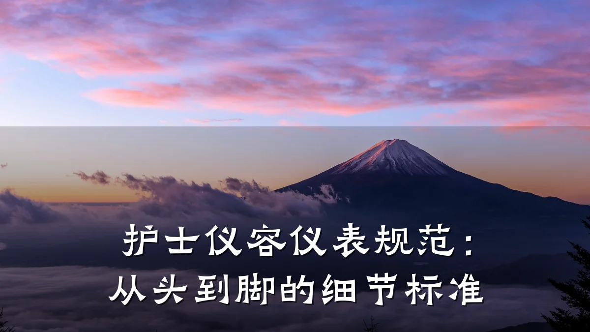 护士仪容仪表规范：从头到脚的细节标准