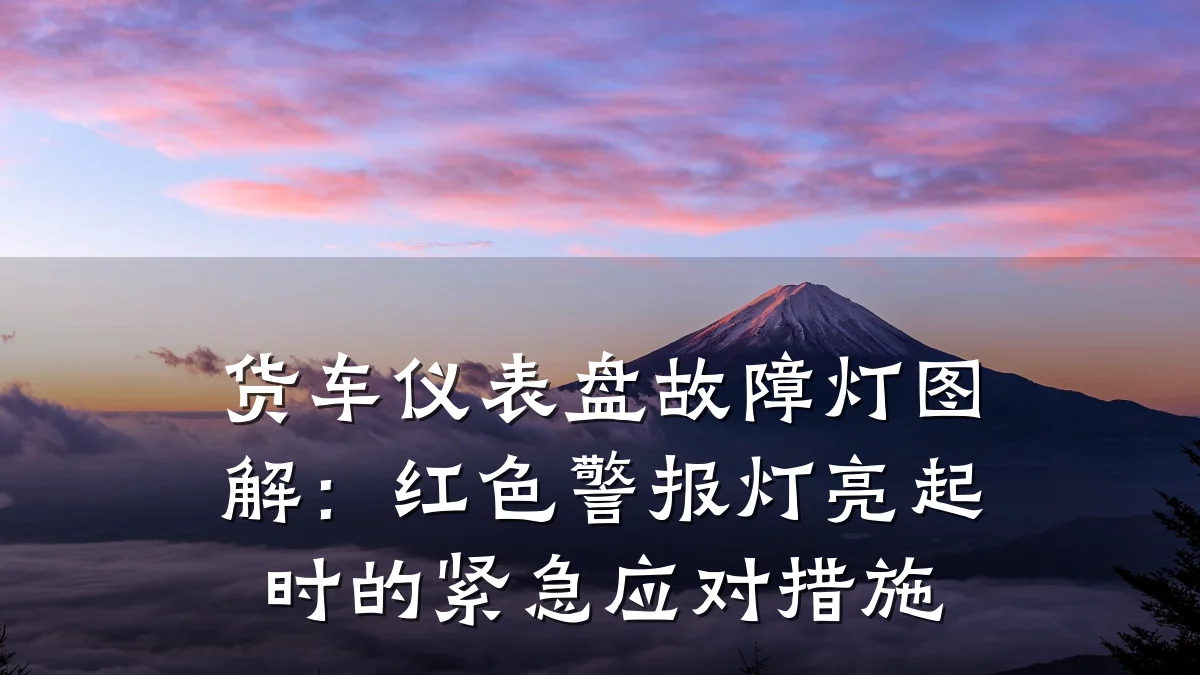 货车仪表盘故障灯图解:红色警报灯亮起时的紧急应对措施