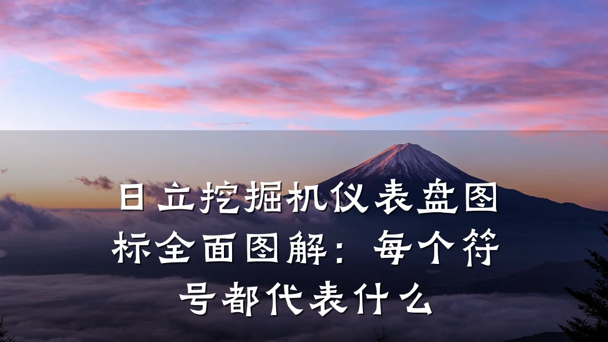 日立挖掘机仪表盘图标全面图解：每个符号都代表什么