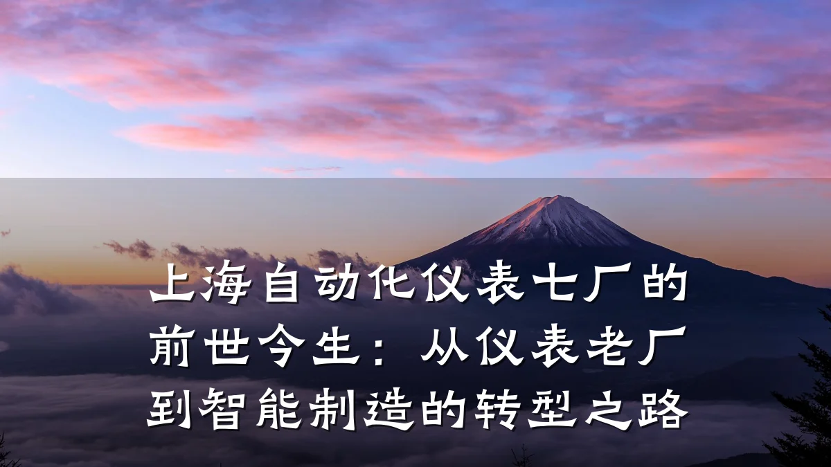 上海自动化仪表七厂的前世今生:从仪表老厂到智能制造的转型之路
