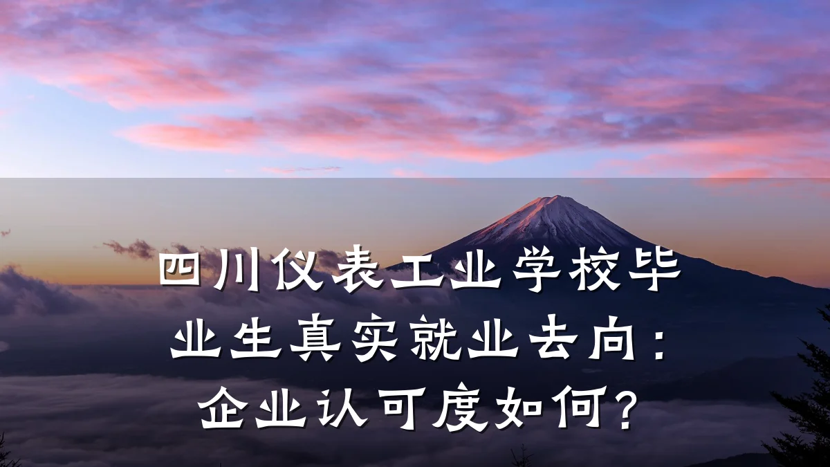 四川仪表工业学校毕业生真实就业去向:企业认可度如何?