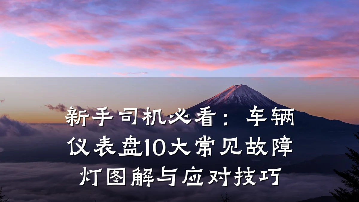 新手司机必看:车辆仪表盘10大常见故障灯图解与应对技巧