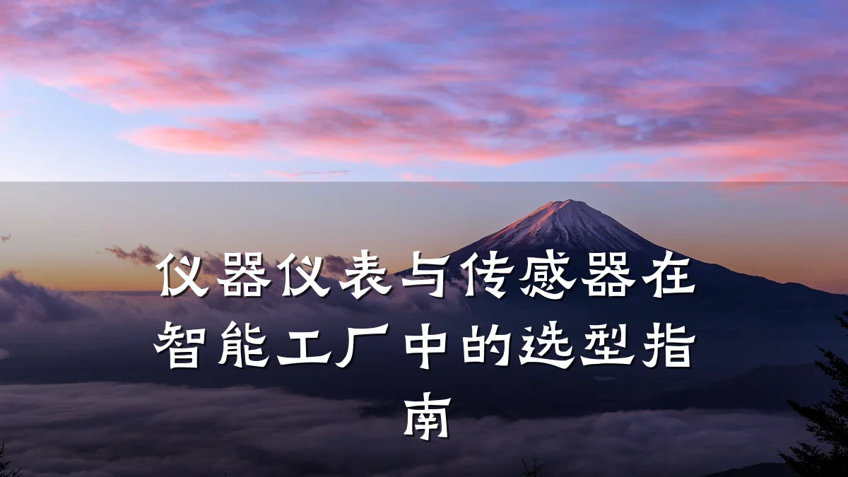 仪器仪表与传感器在智能工厂中的选型指南
