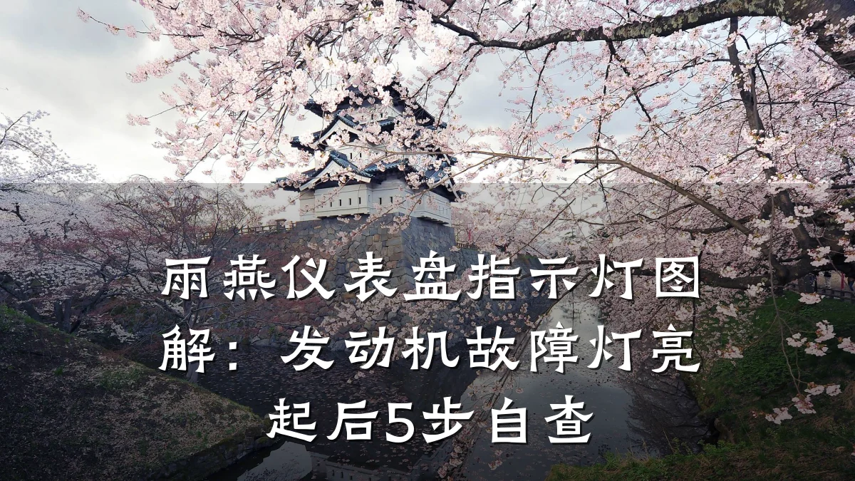 雨燕仪表盘指示灯图解:发动机故障灯亮起后5步自查