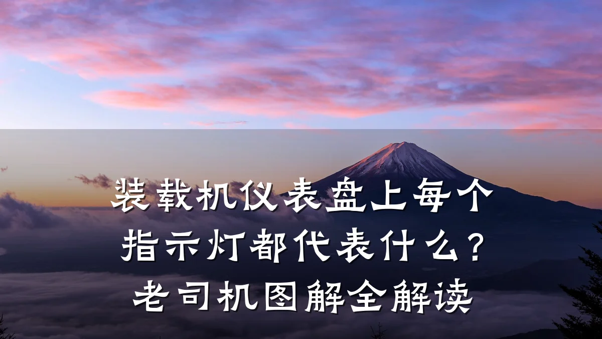 装载机仪表盘上每个指示灯都代表什么？老司机图解全解读