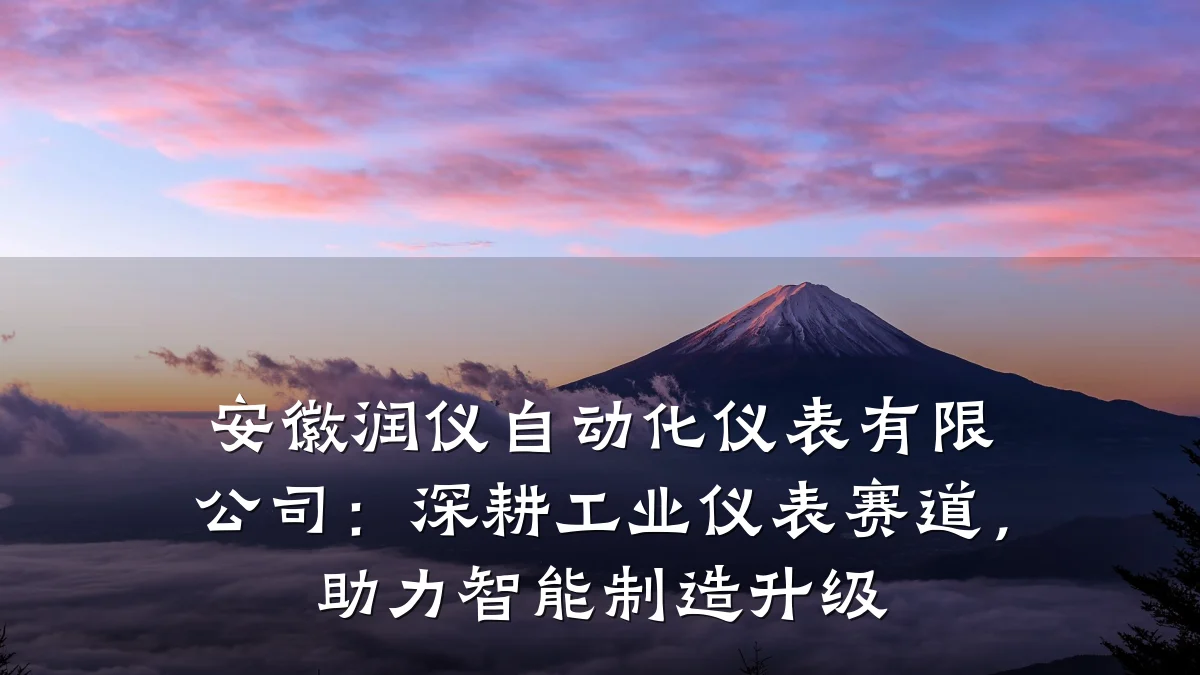 安徽润仪自动化仪表有限公司:深耕工业仪表赛道,助力智能制造升级
