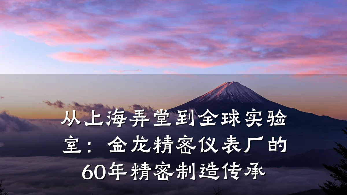 从上海弄堂到全球实验室:金龙精密仪表厂的60年精密制造传承