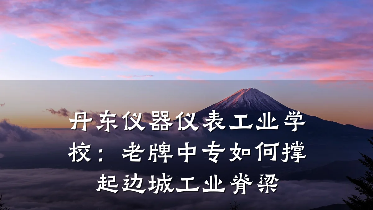 丹东仪器仪表工业学校：老牌中专如何撑起边城工业脊梁