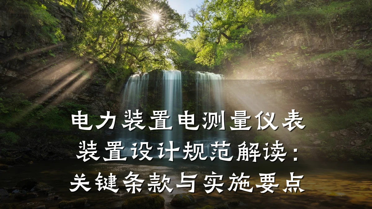 电力装置电测量仪表装置设计规范解读:关键条款与实施要点