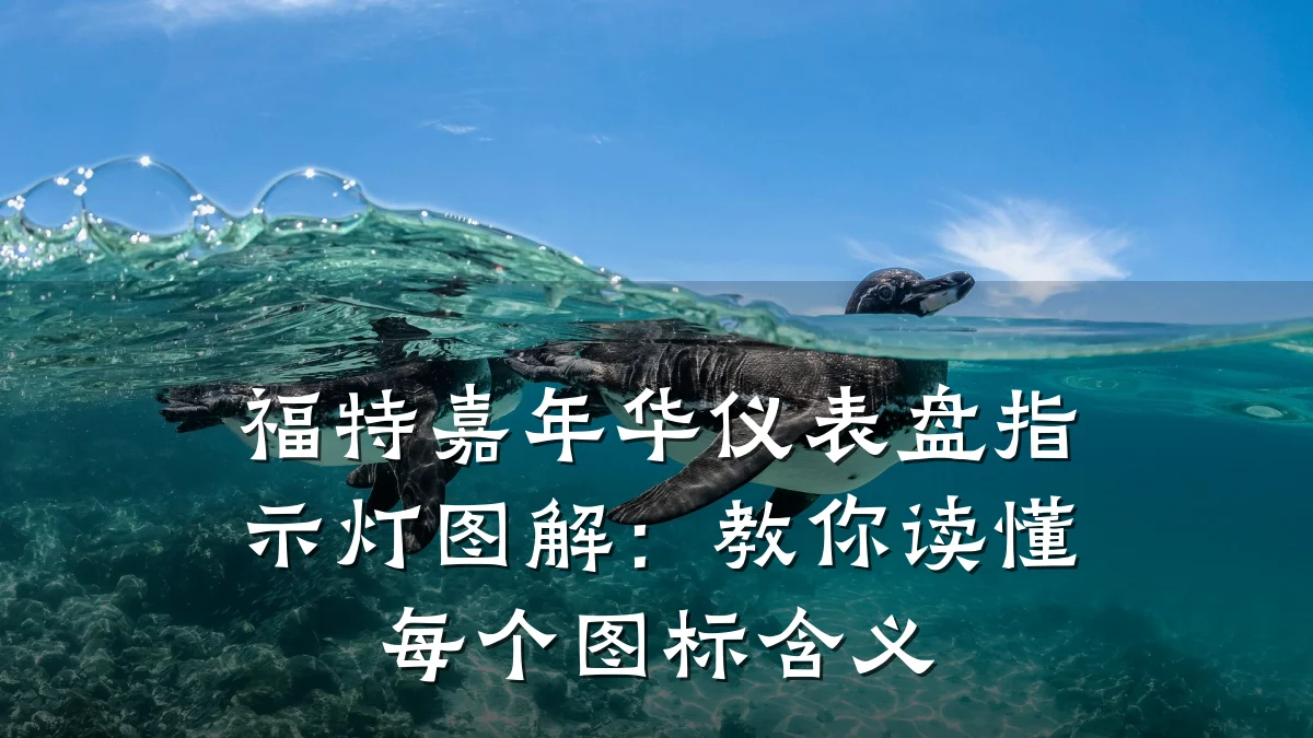 福特嘉年华仪表盘指示灯图解：教你读懂每个图标含义