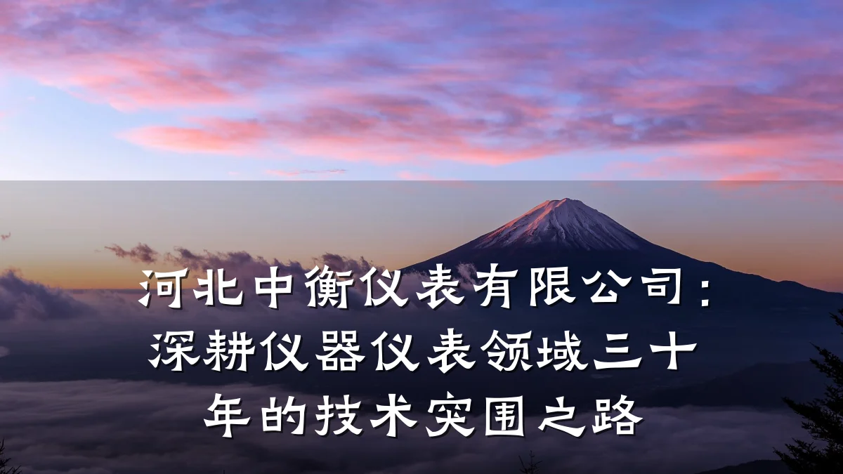 河北中衡仪表有限公司:深耕仪器仪表领域三十年的技术突围之路