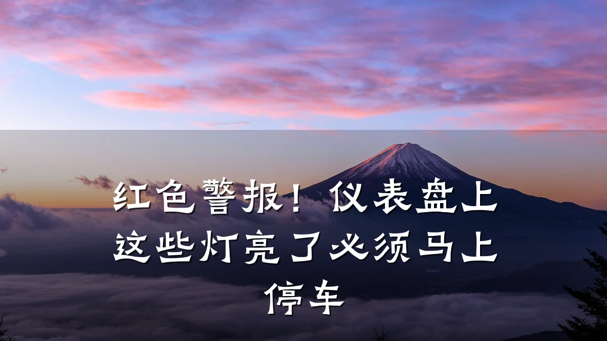 红色警报！仪表盘上这些灯亮了必须马上停车