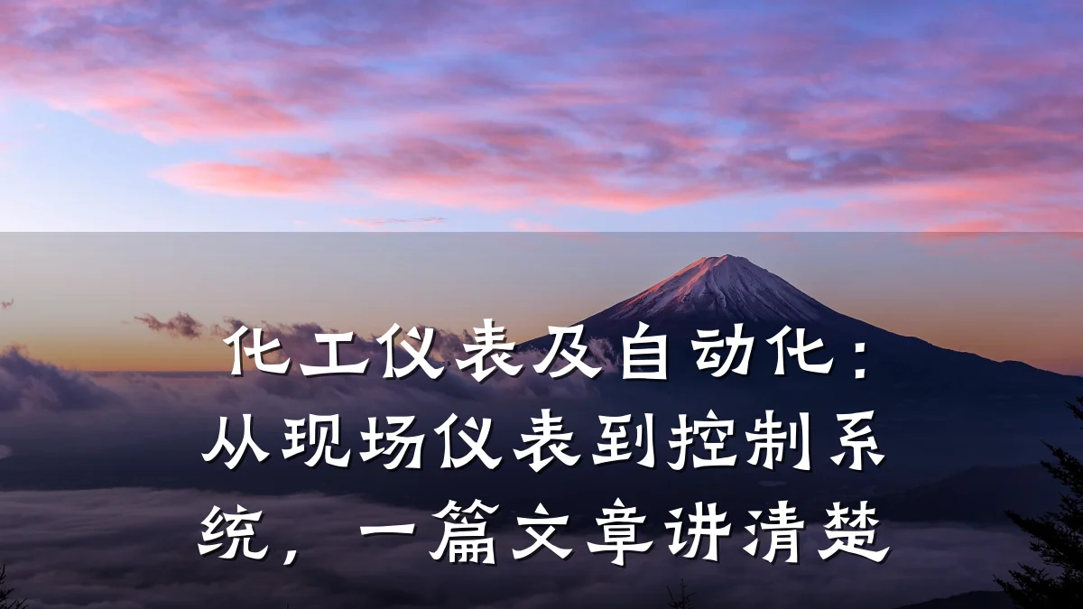 化工仪表及自动化:从现场仪表到控制系统,一篇文章讲清楚