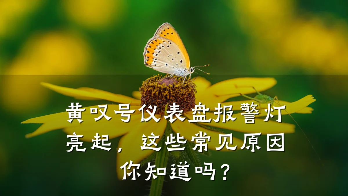 黄叹号仪表盘报警灯亮起，这些常见原因你知道吗？