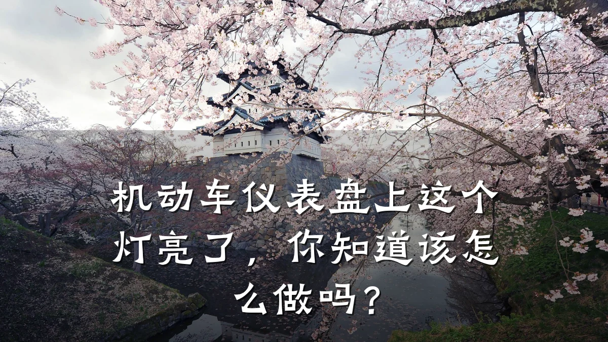 机动车仪表盘上这个灯亮了，你知道该怎么做吗？