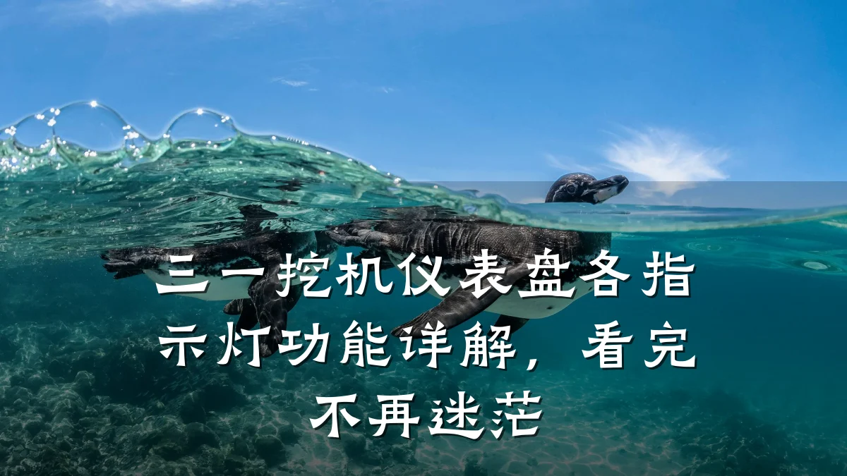 三一挖机仪表盘各指示灯功能详解，看完不再迷茫