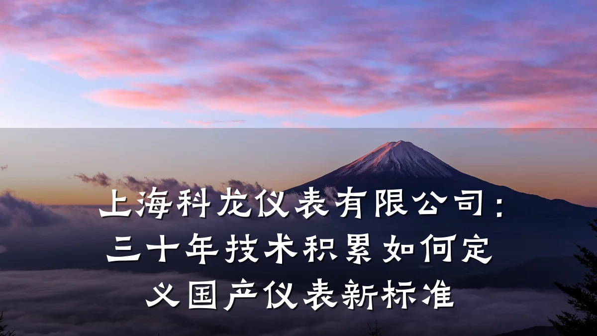 上海科龙仪表有限公司:三十年技术积累如何定义国产仪表新标准