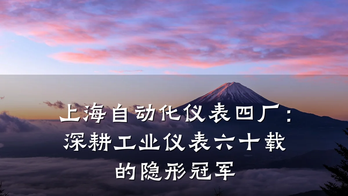 上海自动化仪表四厂:深耕工业仪表六十载的隐形冠军