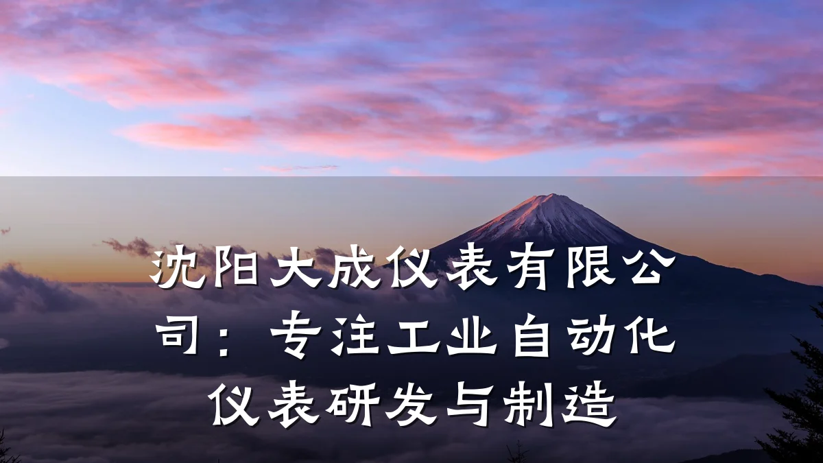 沈阳大成仪表有限公司:专注工业自动化仪表研发与制造