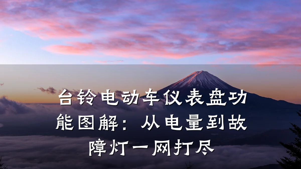 台铃电动车仪表盘功能图解：从电量到故障灯一网打尽