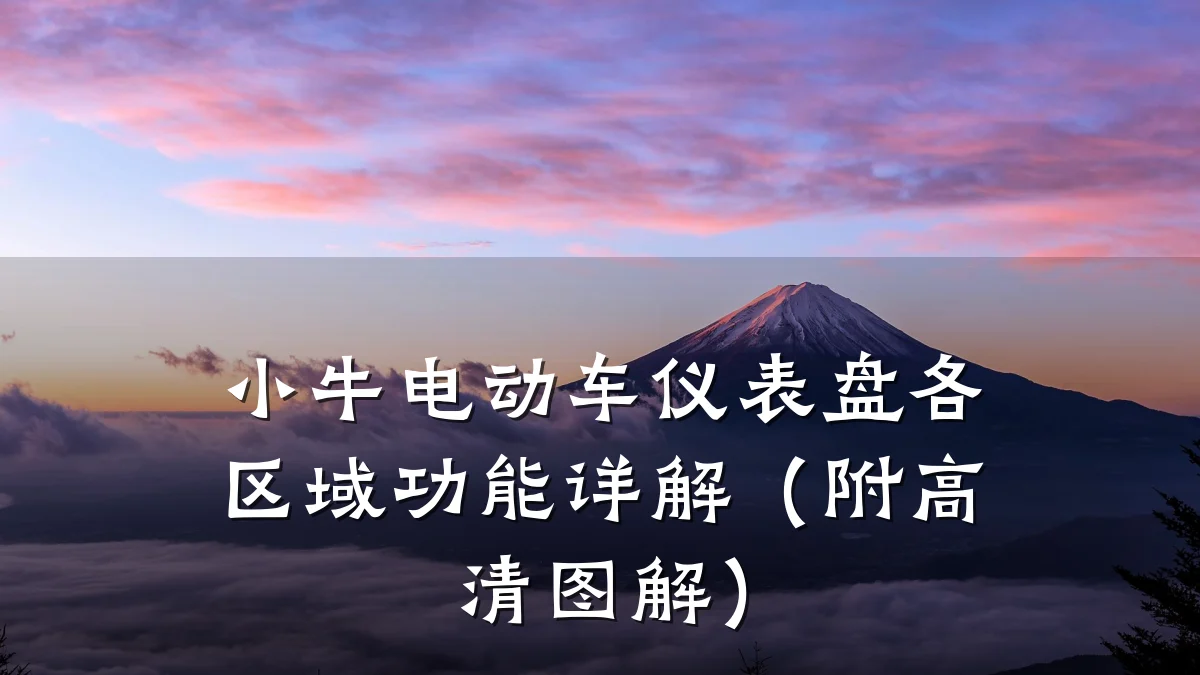 小牛电动车仪表盘各区域功能详解(附高清图解)
