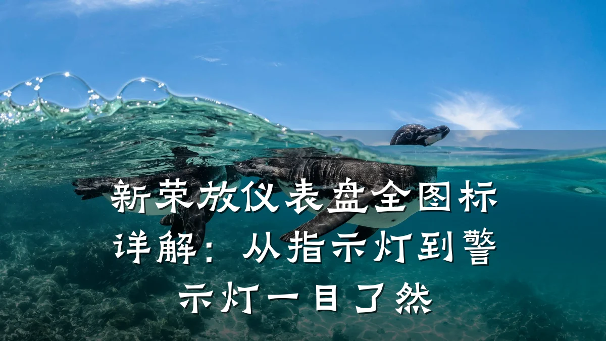 新荣放仪表盘全图标详解:从指示灯到警示灯一目了然