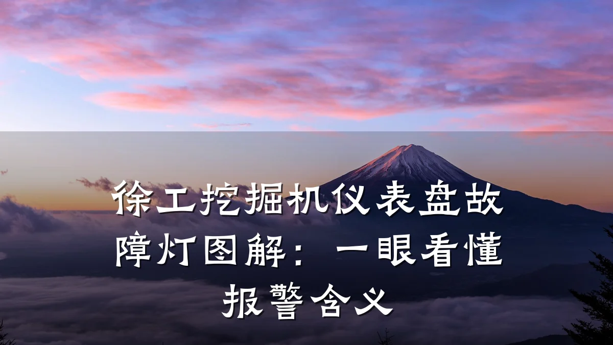 徐工挖掘机仪表盘故障灯图解:一眼看懂报警含义