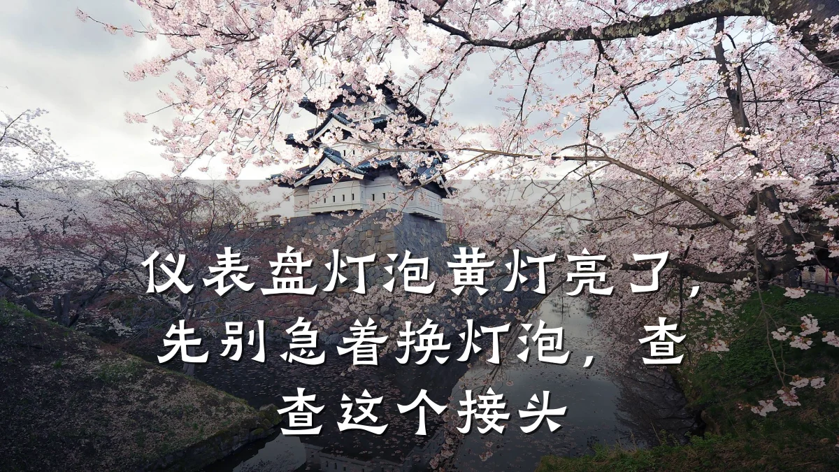 仪表盘灯泡黄灯亮了，先别急着换灯泡，查查这个接头
