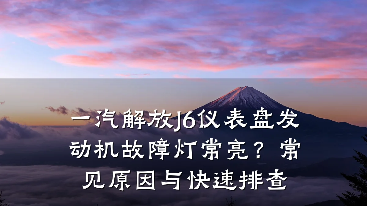 一汽解放J6仪表盘发动机故障灯常亮?常见原因与快速排查