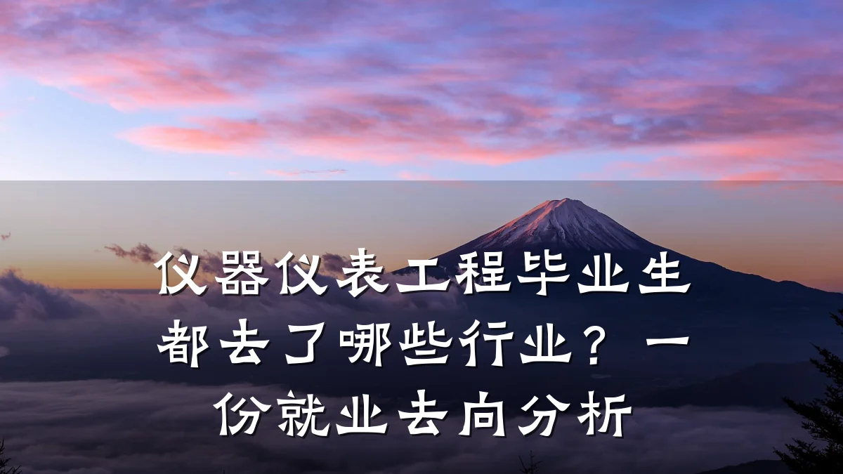 仪器仪表工程毕业生都去了哪些行业?一份就业去向分析
